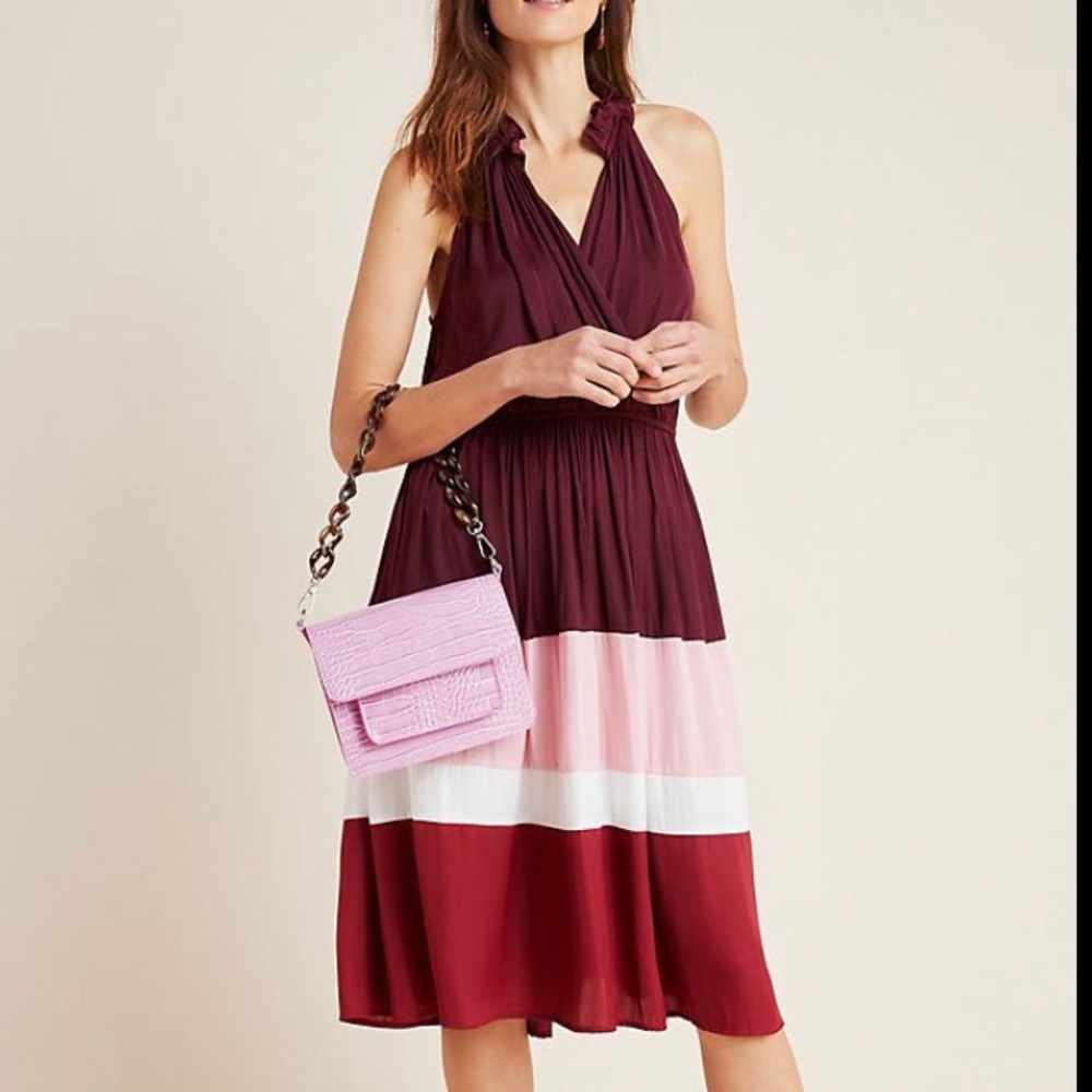 Anthropologie Cobie color block midi dress